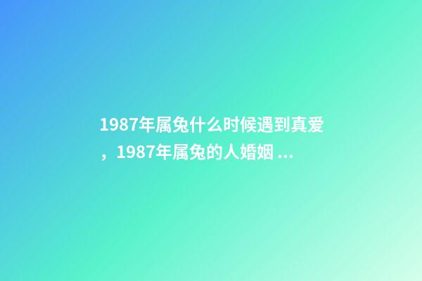 1987年属兔什么时候遇到真爱，1987年属兔的人婚姻 1987年属兔什么时候遇到真爱，1987年属兔的几月份好-第1张-观点-玄机派